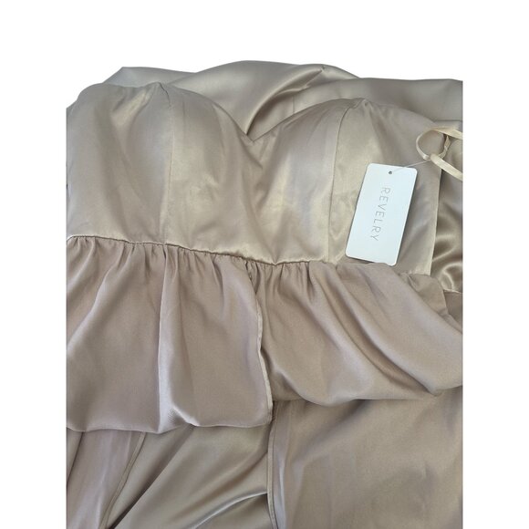 Revelry Devan Convertible Satin Maxi Dress – Gold Champagne – Size 10 Tall – Bri - Picture 9 of 13